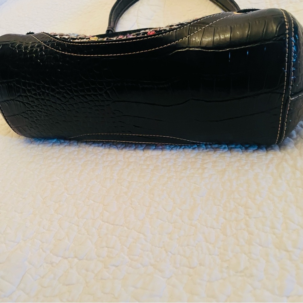 Liz Claiborne Black and Multicolor Tweed Shoulder Bag - Picture 5 of 8